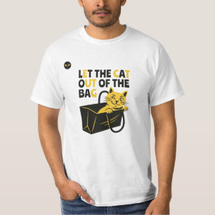 Lustige Katzen-Wortspiel Die Katze aus dem Sack T-Shirt