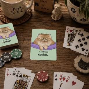 Lustige Katzenattitüde Spielkarten