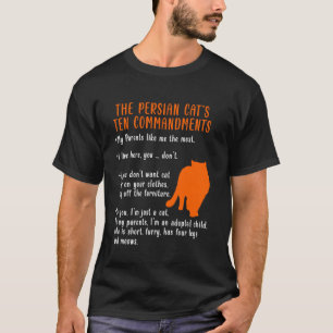 Lustige Katzenbesitzer PERSERKATZEN ZEHN GEBOTE T-Shirt