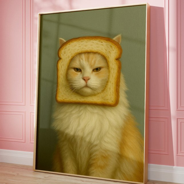Lustige Katzenbrot-Surrealismus-Wandkunst Poster (Von Creator hochgeladen)