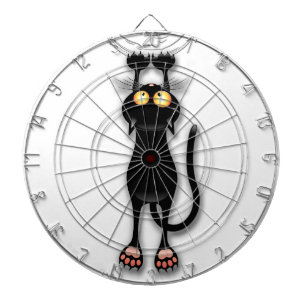 Lustige Katzenfigur kratzt Stoff Dartscheibe
