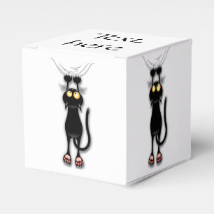 Lustige Katzenfigur kratzt Stoff Geschenkschachtel
