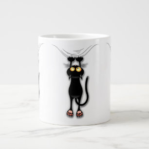Lustige Katzenfigur kratzt Stoff Jumbo-Tasse