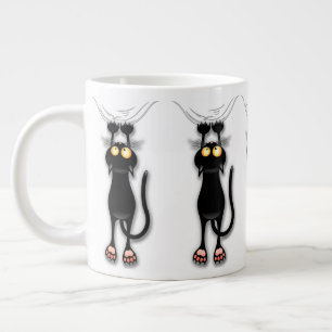 Lustige Katzenfigur kratzt Stoff Jumbo-Tasse