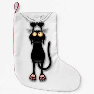 Lustige Katzenfigur kratzt Stoff Kleiner Weihnachtsstrumpf