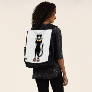 Lustige Katzenfigur kratzt Stoff Rucksack