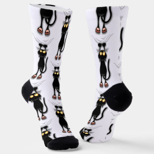 Lustige Katzenfigur kratzt Stoff Socken