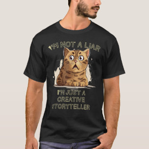 Lustige Katzengeschichten mit weißen Lügen-Ideen f T-Shirt