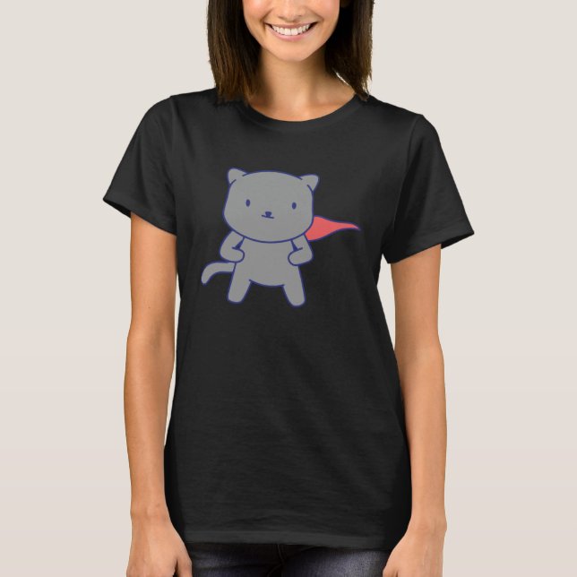 lustige Katzenhelden T-Shirt (Vorderseite)