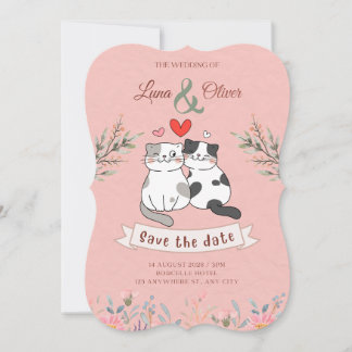 Lustige Katzenhochzeitseinladung Einladung