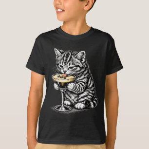 Lustige Katzenkaffee Schwanz Schwarze Tinte Kitten T-Shirt