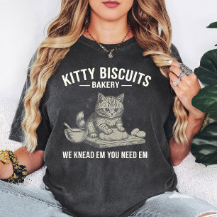 Lustige Katzenkekse Bäckerei Katze knetet Teig Pun T-Shirt
