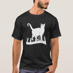 Lustige Katzenklaviermusik für Klavierspieler Katz T-Shirt