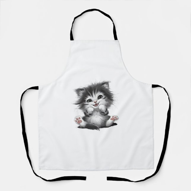 lustige Katzenkunst Schürze (Vorderseite)