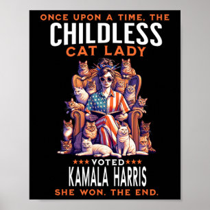 Lustige Katzenlady Kamala Harris 2024 Katzenbesitz Poster
