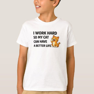 Lustige Katzenliebhaber-Kaffeetasse – Ich arbeite  T-Shirt