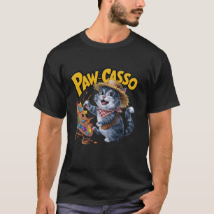 lustige Katzenmalerei Pfote Casso Vater Mutter Kin T-Shirt
