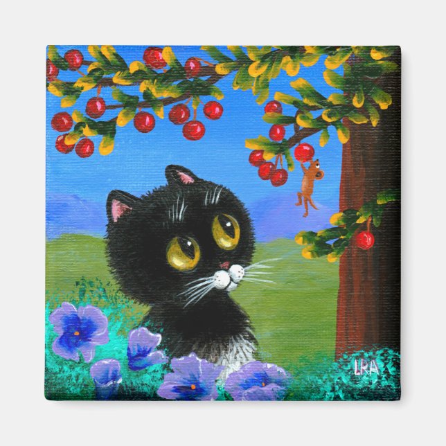 Lustige Katzenmaus Creationarts Magnet (Vorne)