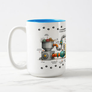 Lustige Katzenmontagemaschinen-Tasse Zweifarbige Tasse