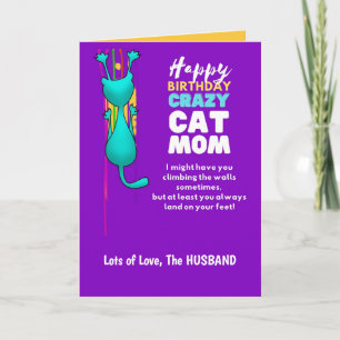 Lustige Katzenmutter-Geburtstag Ehefrau vom Eheman Karte
