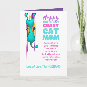 Lustige Katzenmutter-Geburtstag Ehefrau vom Eheman Karte