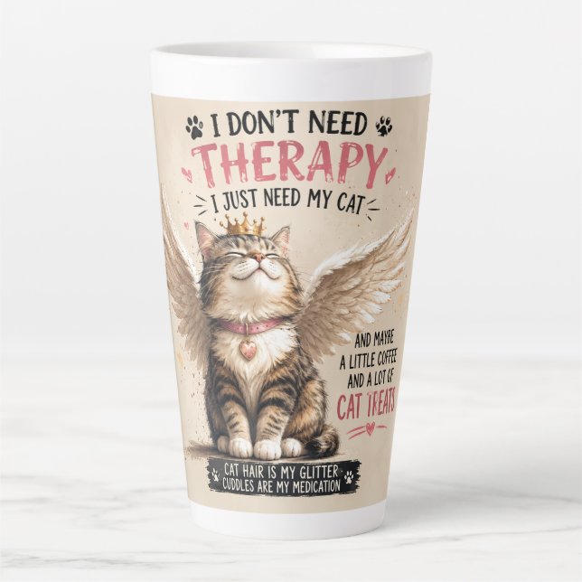 Lustige Katzenmutter Latte Tasse (Vorderseite)
