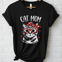 Lustige Katzenmutter mit Brille und Bandana Damen