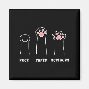 Lustige Katzenpfote Meme Stein Schere Papier süße  Magnet