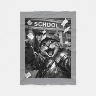Lustige Katzenritter Rückkehr zur Schule Süße mitt Fleecedecke