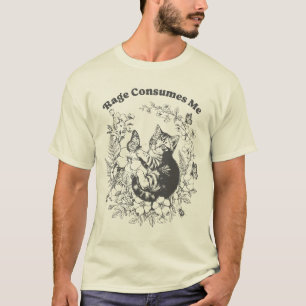 Lustige Katzenwut Verzehrt Mich Vintage Kitten Dar T-Shirt