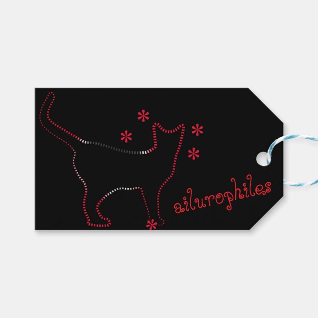 lustige Katzenzeilenkunst , niedliche Line Art Cat Geschenkanhänger (Vorderseite (Horizontal))