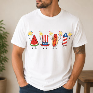 Lustige Kawaii-patriotische Lebensmittel-Charakter T-Shirt