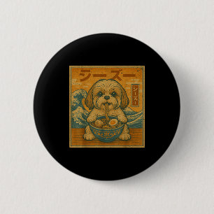 Lustige Kawaii Ramen Japanische Nudeln Shih Tzu Is Button