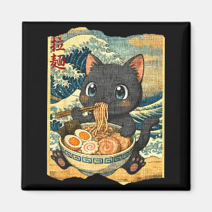 Lustige Kawaii Schwarze Katze Ramen Nudel Schale J Magnet
