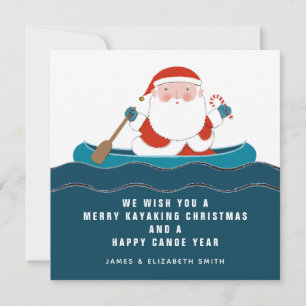 Lustige Kayaking Kanu Weihnachtskarten Feiertagskarte
