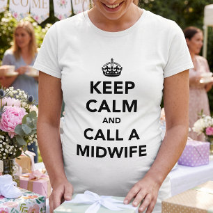 Lustige Keep Calm Hebamme werdende Mutter T-Shirt