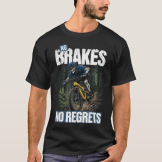 Lustige Keine Bremsen Keine Bedauern Skelett Berg T-Shirt