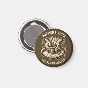 Lustige Keramik Unterstützen Sie Ihren Lokalen Töp Magnet