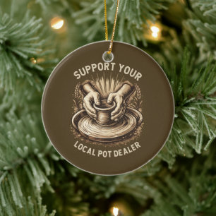 Lustige Keramik Unterstützen Sie Ihren Lokalen Töp Ornament
