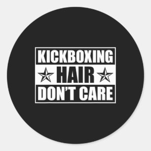 Lustige Kickbox-Kunst für Männer Frauen Kickboxer Runder Aufkleber