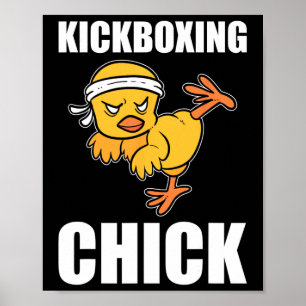 Lustige Kickboxen Chick Kickboxen Trainerin Poster