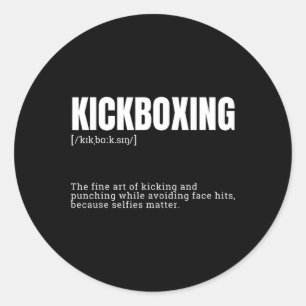 Lustige Kickboxen-Hobby-Zitat-Definition Runder Aufkleber