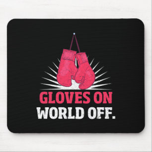 Lustige Kickboxhandschuhe auf der Welt außerhalb d Mousepad