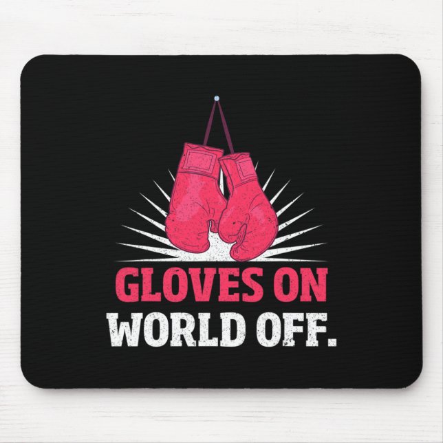 Lustige Kickboxhandschuhe auf der Welt außerhalb d Mousepad (Vorne)