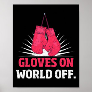 Lustige Kickboxhandschuhe auf der Welt außerhalb d Poster