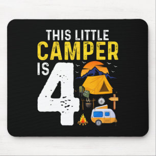 Lustige Kinder 4. Camping-Geburtstag Camper Liebha Mousepad