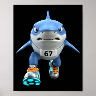 Lustige Kinder 67 Meme Tralalero Tralala Läufer It Poster