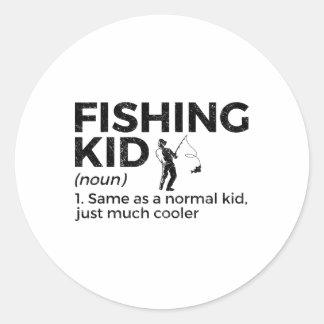 Lustige Kinder-Angler-Definition  Runder Aufkleber