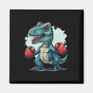 Lustige Kinder boxen Dinosaurier mit Boxhandschuhe Magnet