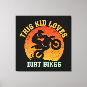 Lustige Kinder Dirt Bike Leinwanddruck